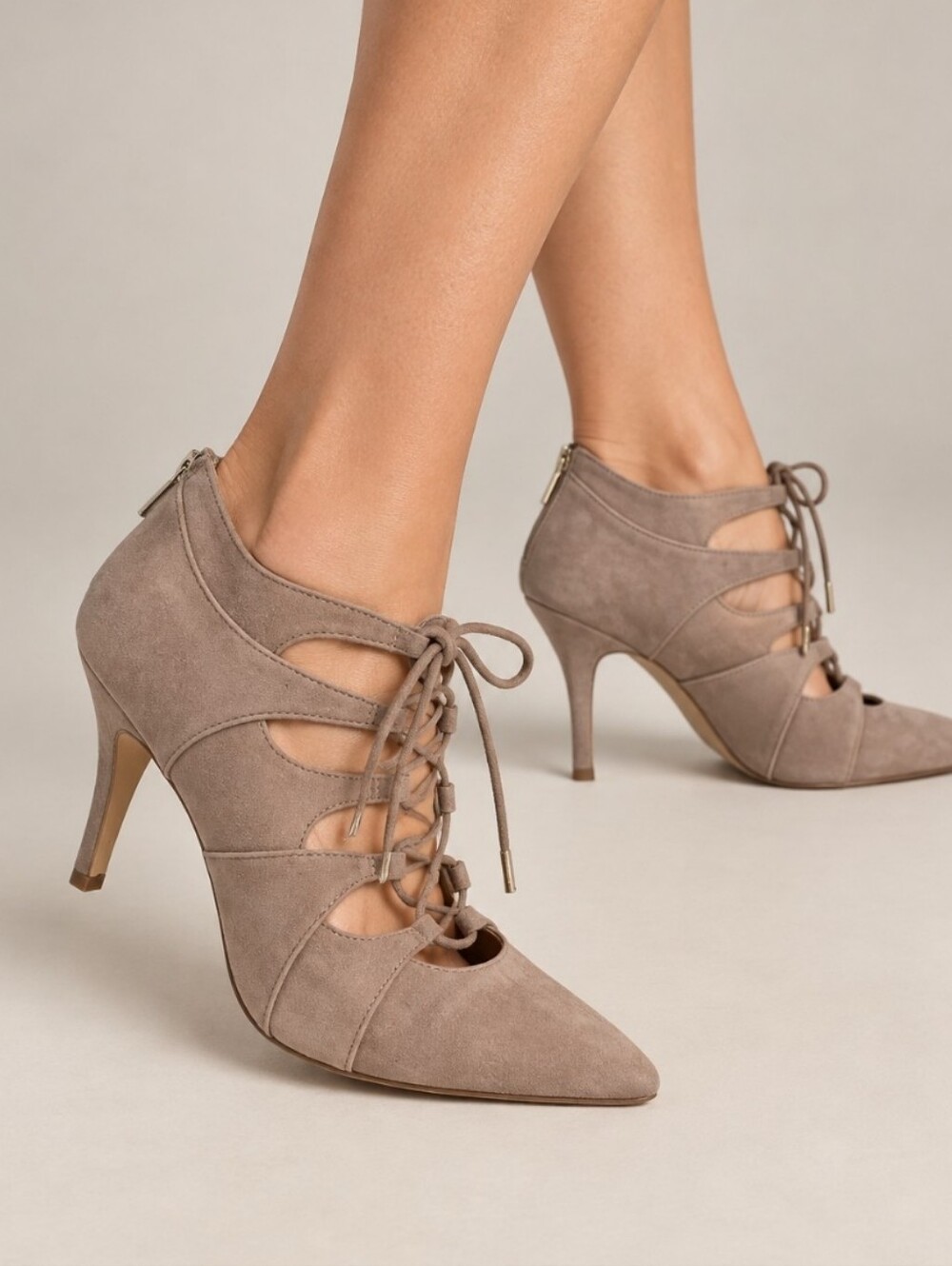 Corso Como Taupe Suede Booties, Size 7.5M